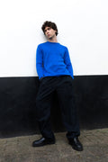 ENO trui blauwe katoen en merino wol