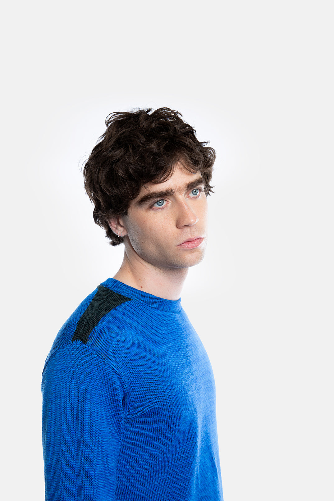 ENO trui blauwe katoen en merino wol