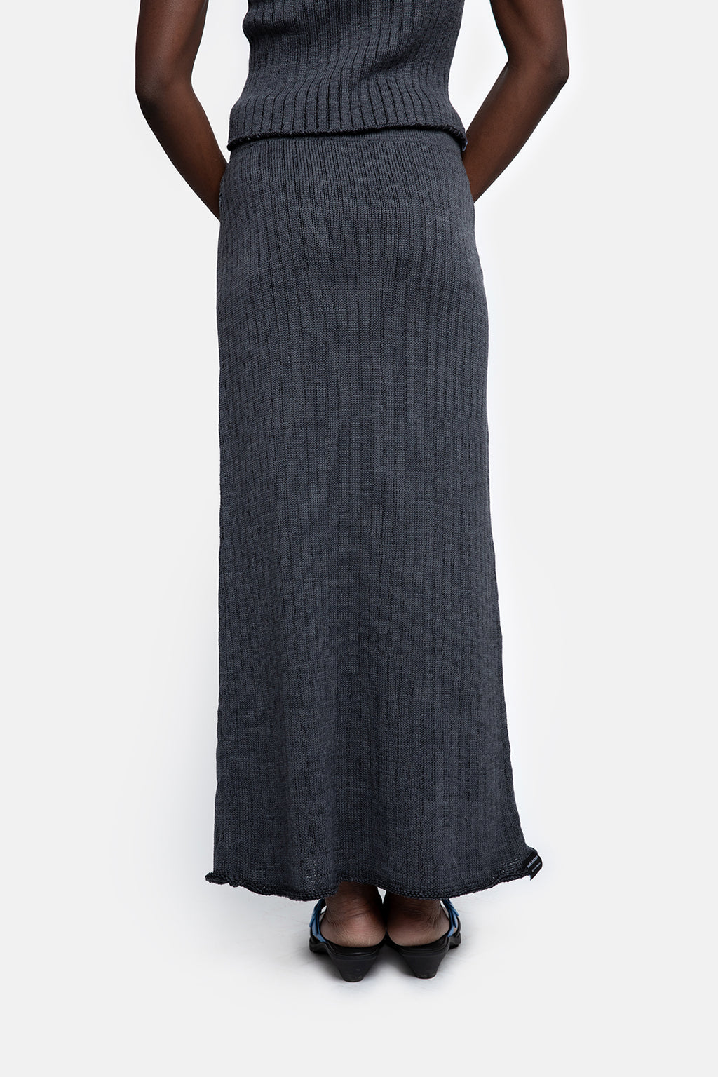 ROXANNE rok grijze katoen en merino