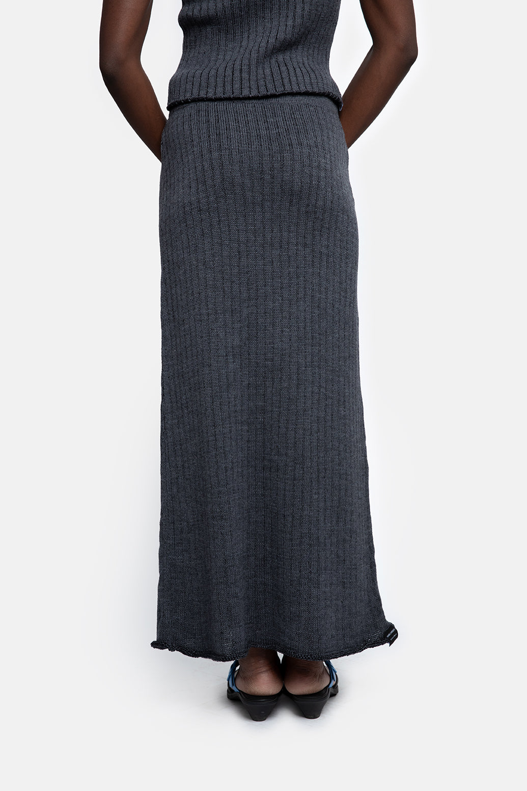ROXANNE rok grijze katoen en merino
