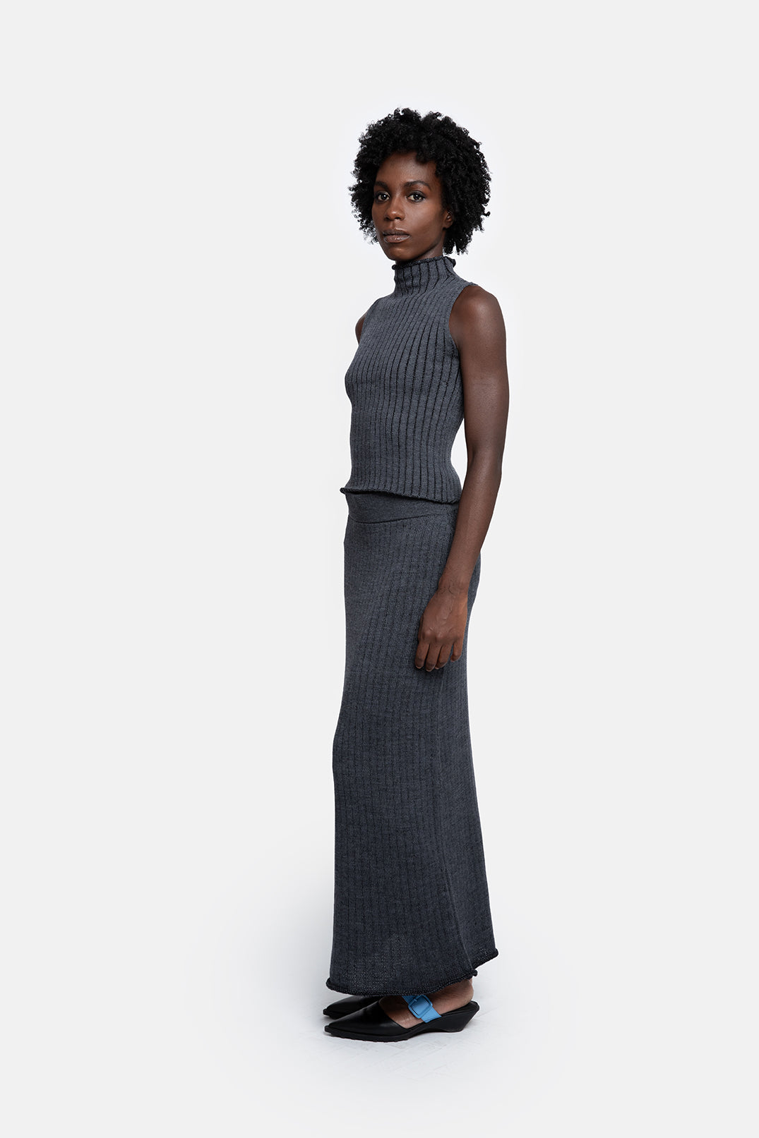 ROXANNE rok grijze katoen en merino
