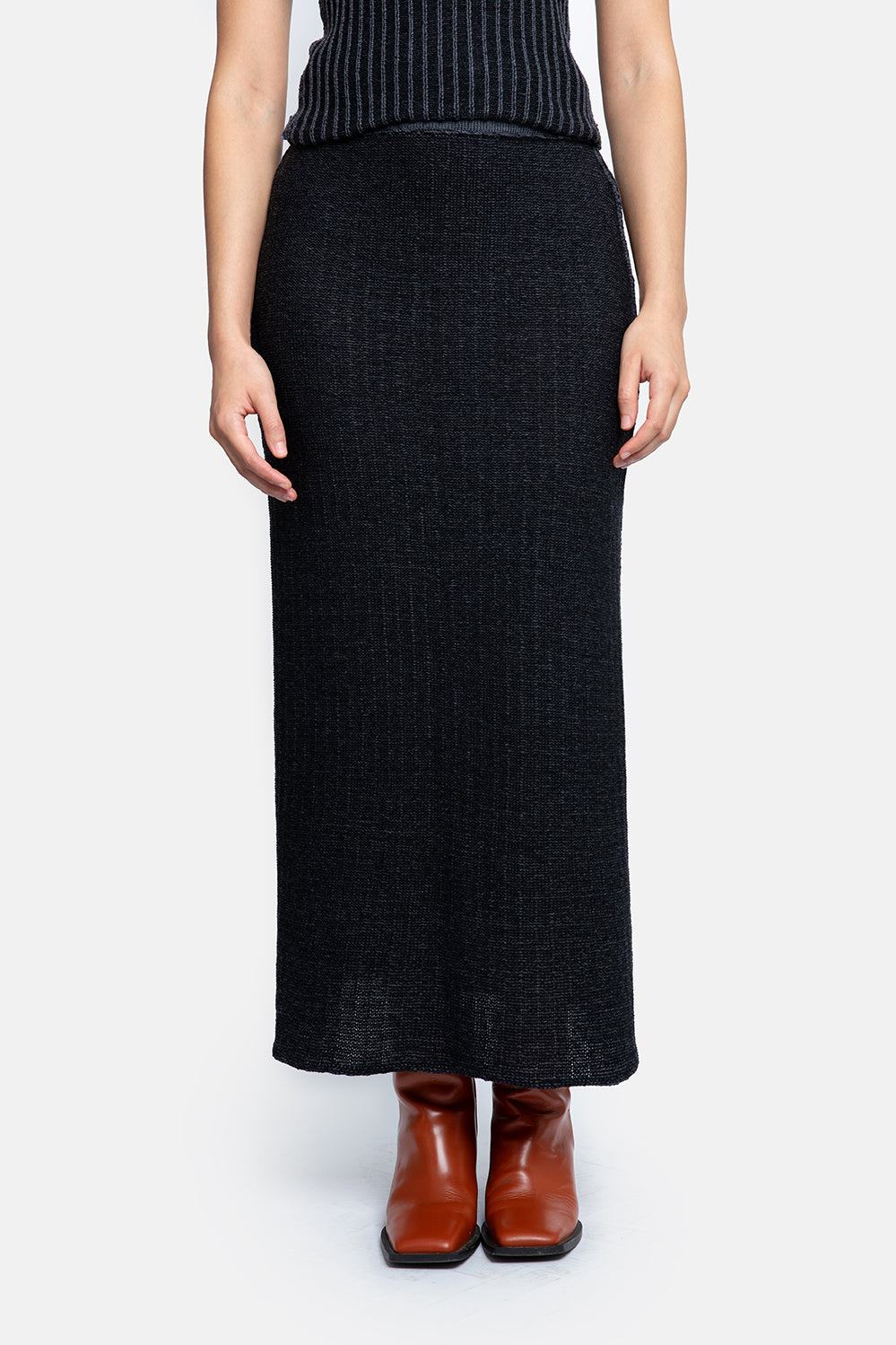 ROXANNE rok grijze katoen en merino