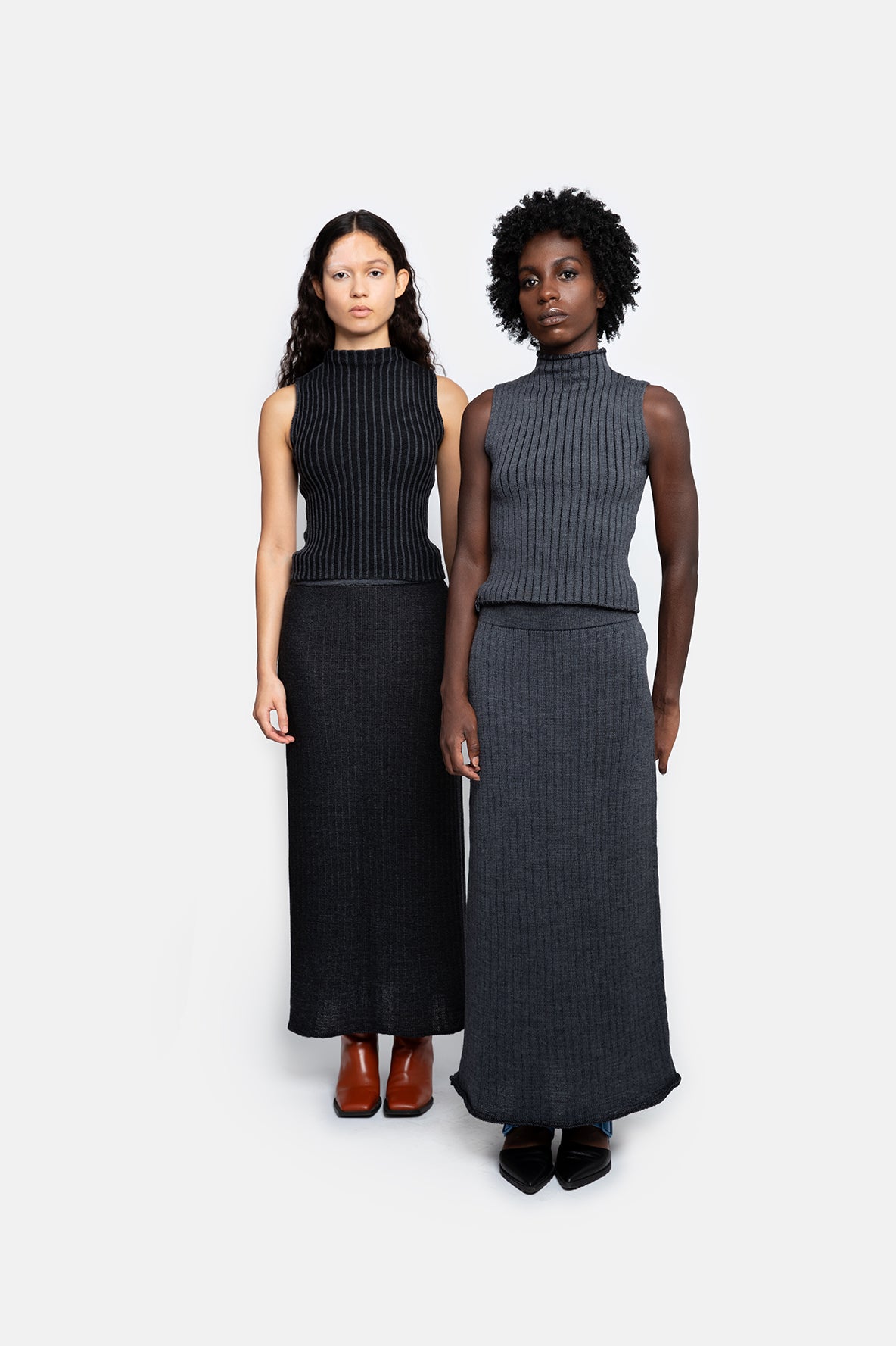 ROXANNE rok grijze katoen en merino
