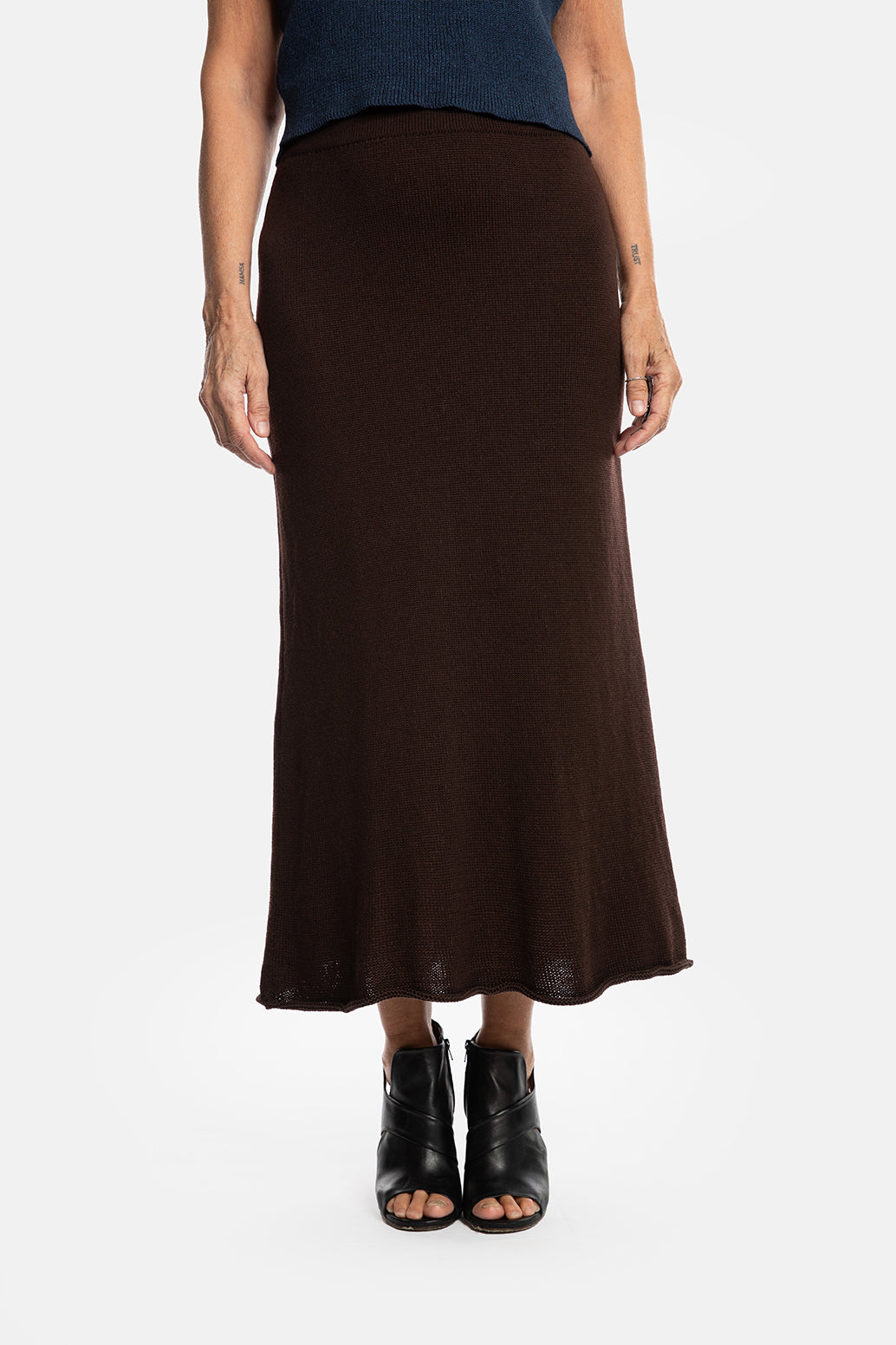 ROXANNE rok grijze katoen en merino