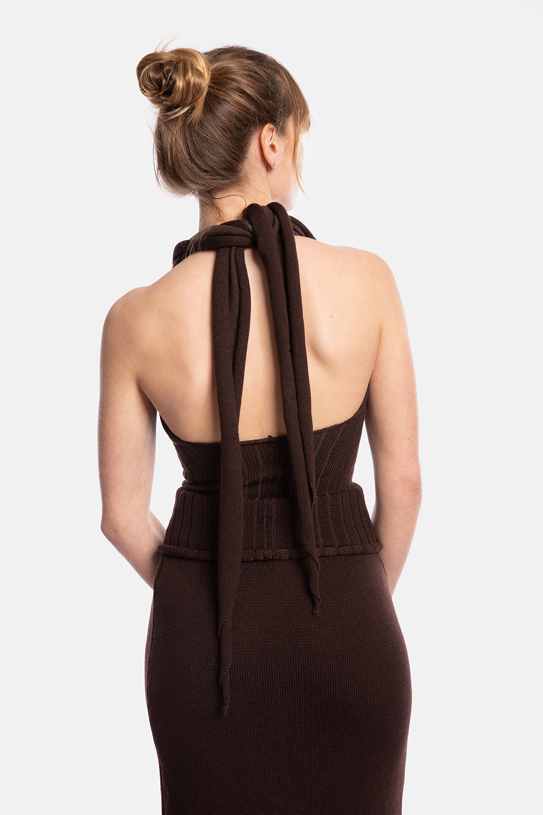 SARAH top bruine katoen en merino