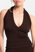 SARAH top bruine katoen en merino