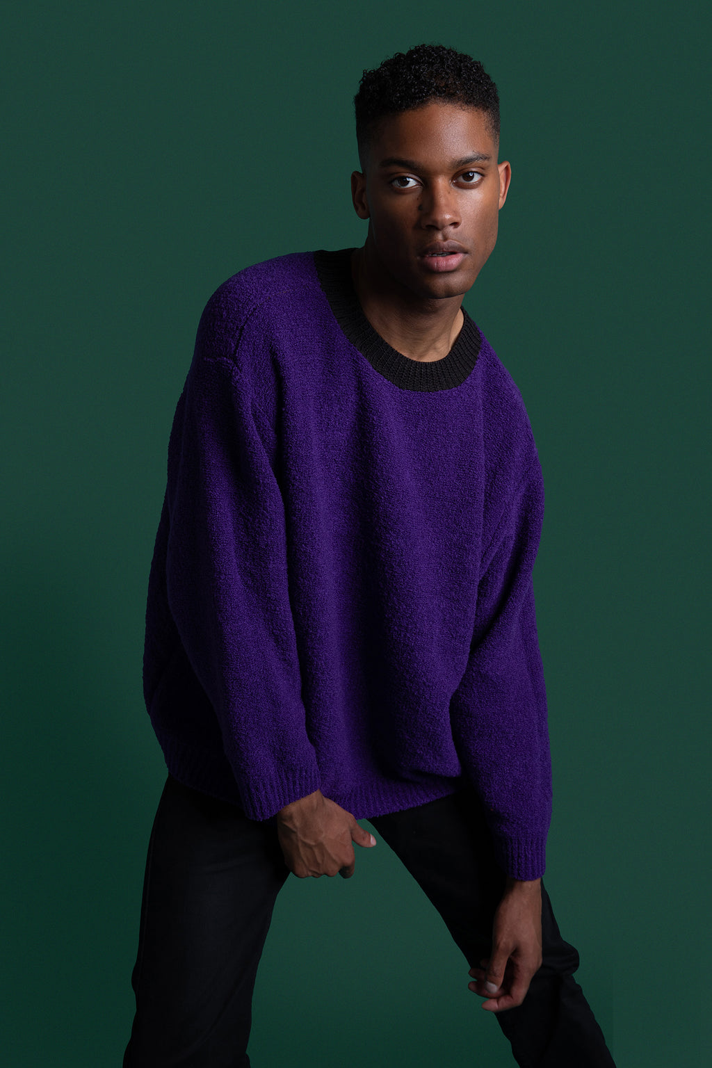 LEWIS trui paars bouclé