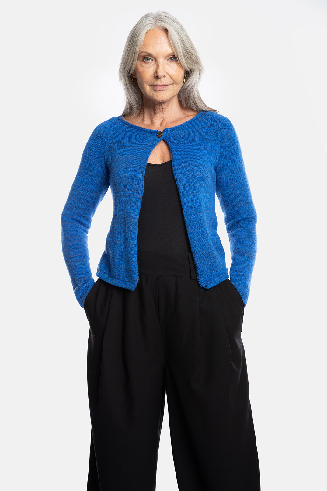 KATRIEN vest blauwe baby alpaca