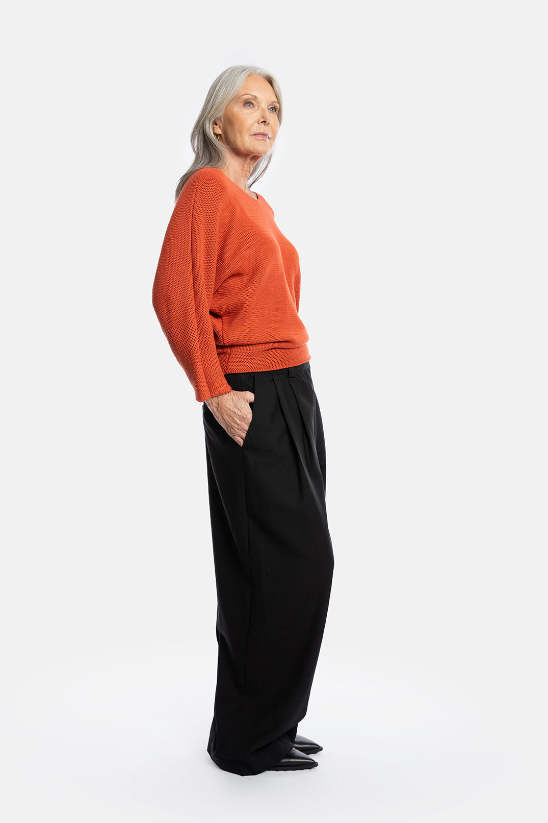 MELINA trui oranje katoen en kasjmier