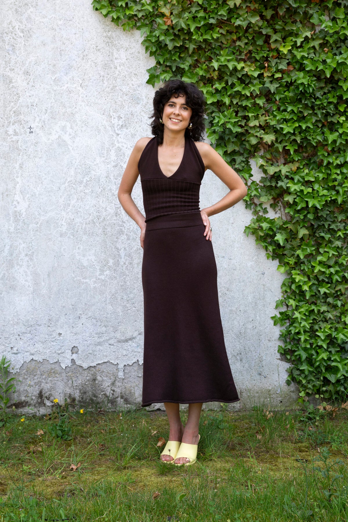 ROXANNE rok bruine katoen en merino