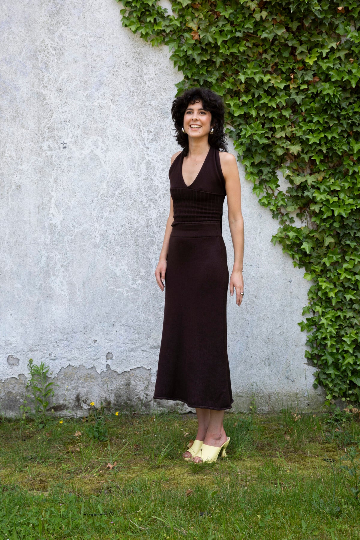 SARAH top bruine katoen en merino